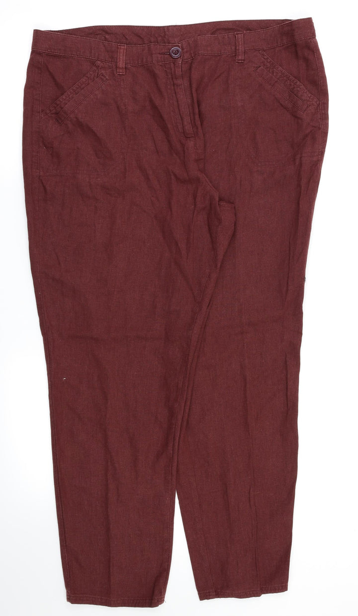 BHS Womens Red   Trousers  Size 18 L27 in