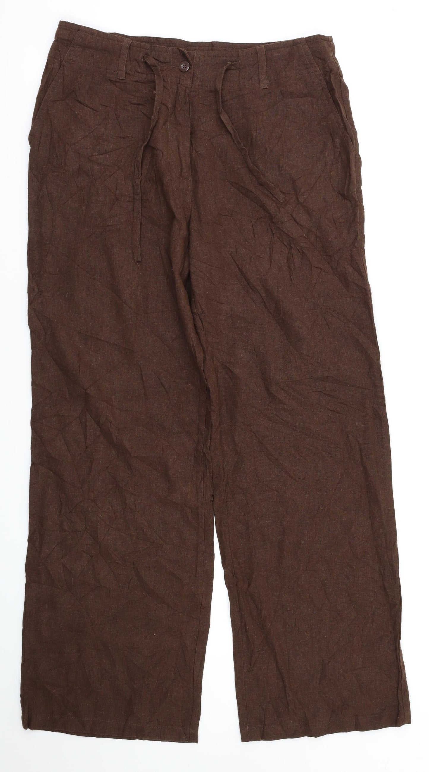 Mia Moda Womens Brown   Trousers  Size 10 L29 in