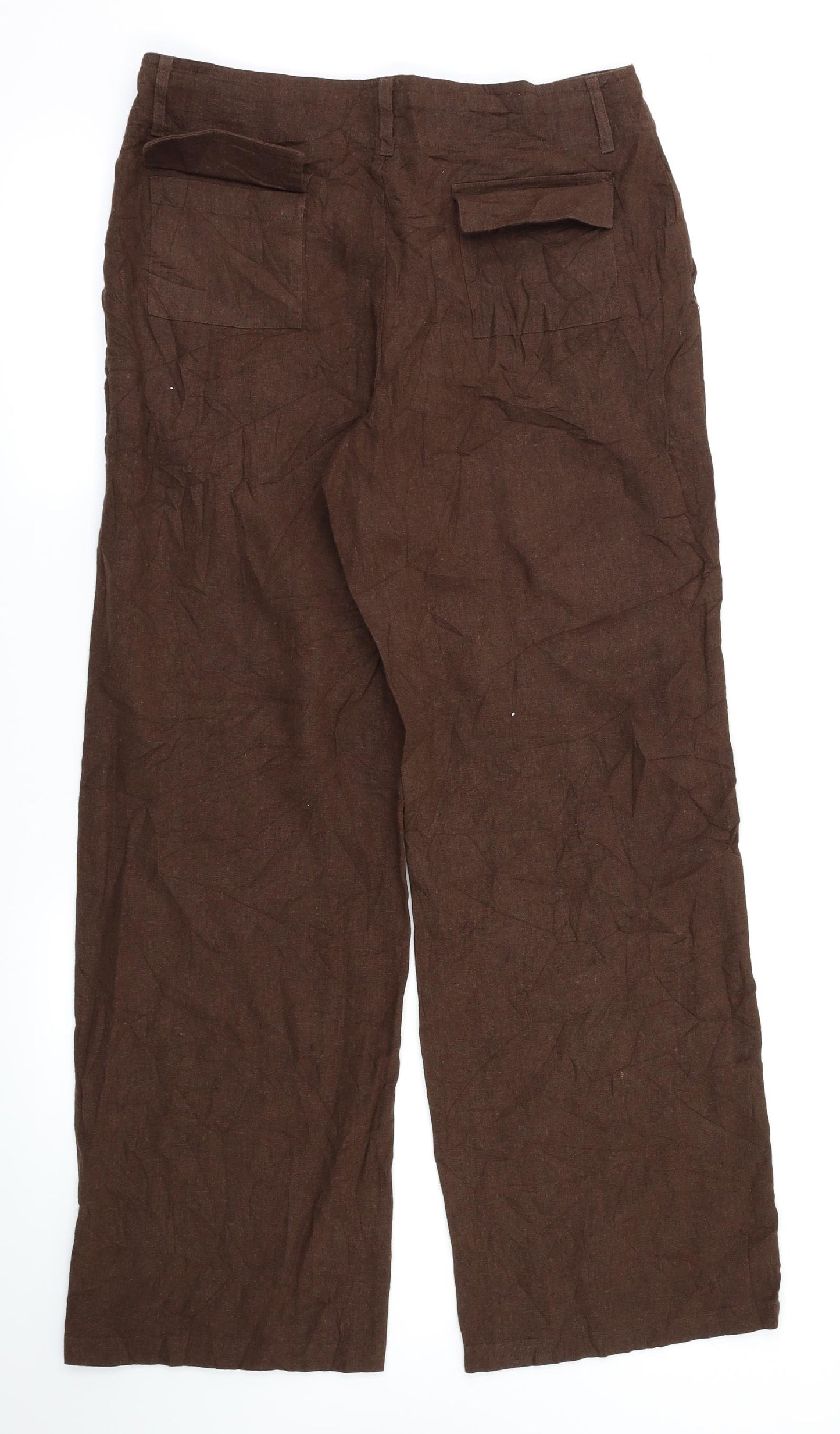 Mia Moda Womens Brown   Trousers  Size 10 L29 in