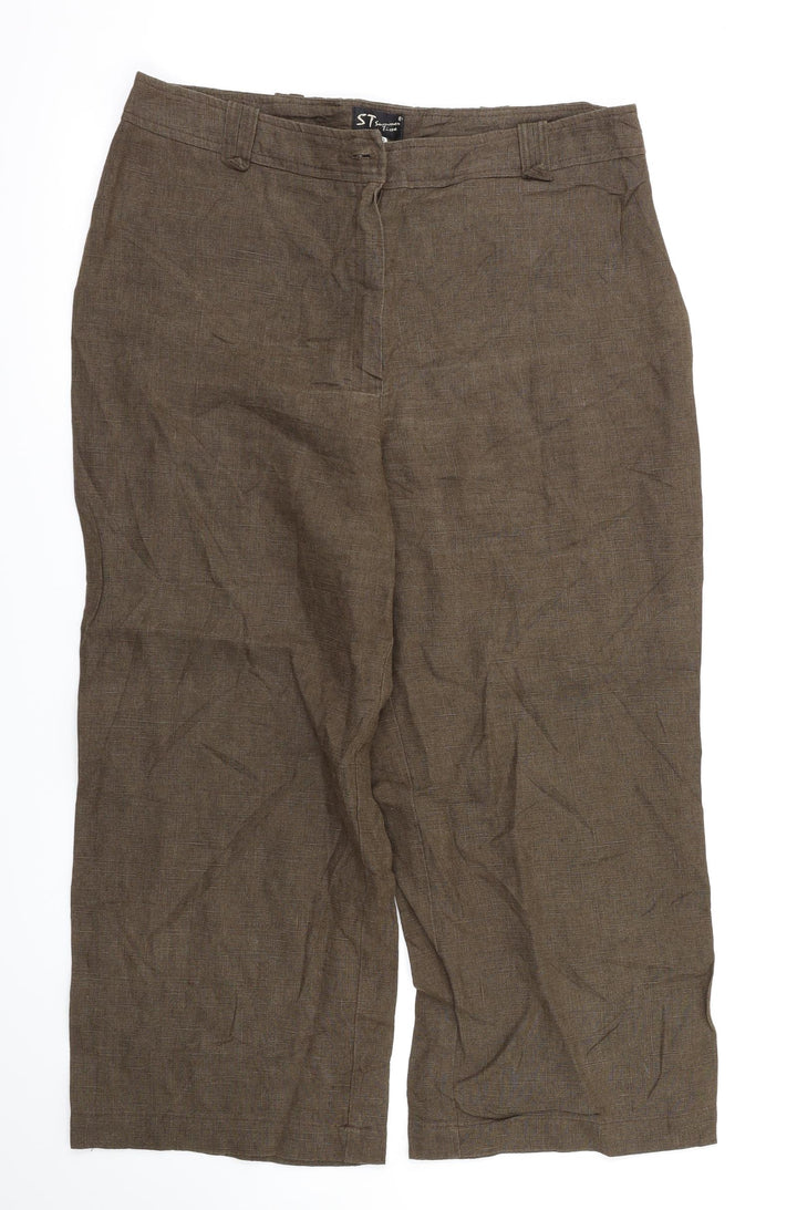 ST Womens Brown   Trousers  Size 42 L23 in