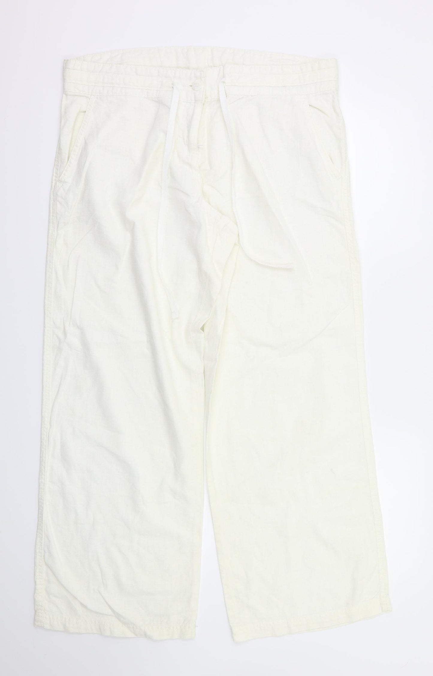 next  Womens White   Trousers  Size 14 L29 in