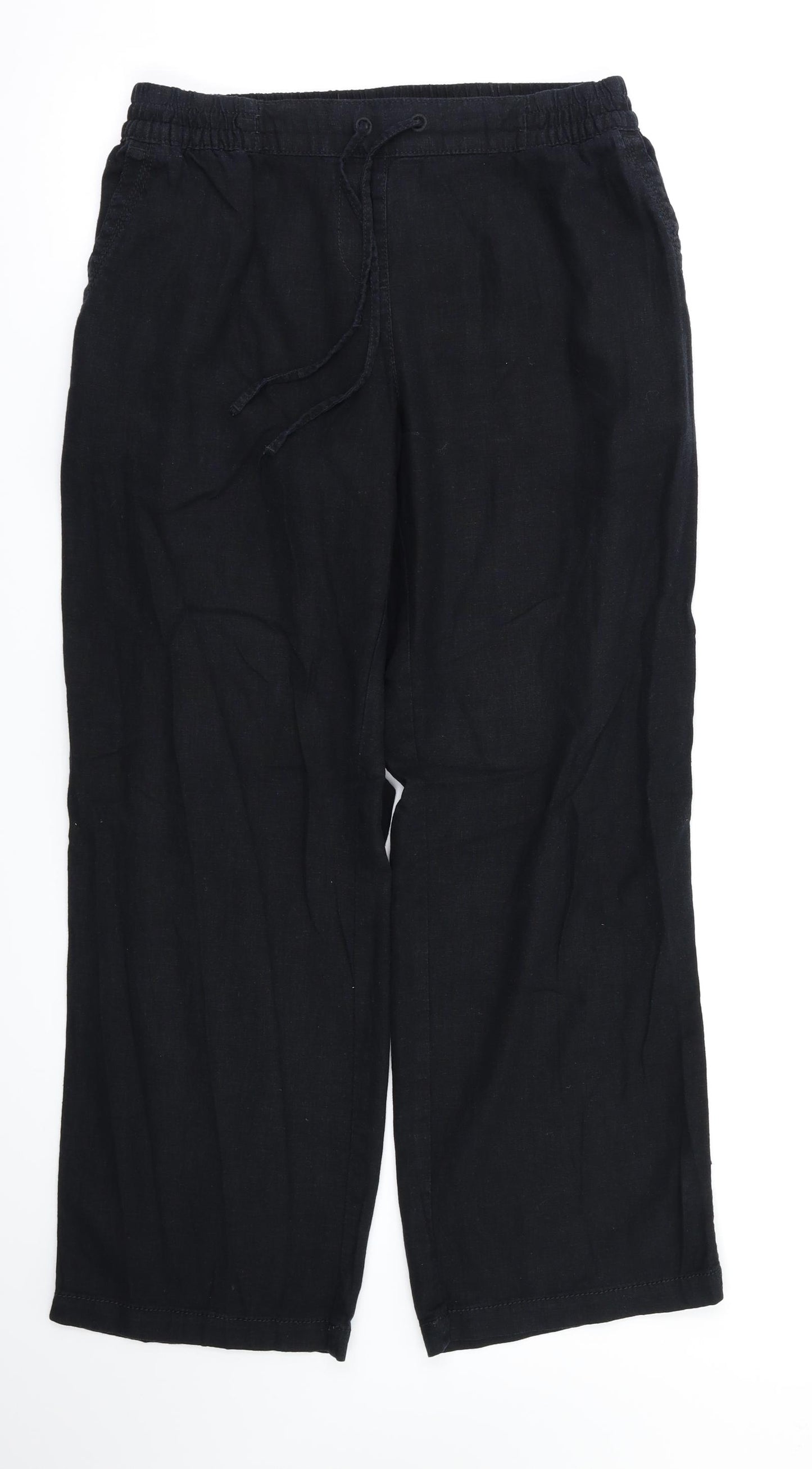 next  Womens Black   Trousers  Size 12 L29 in - Stretchy waistband