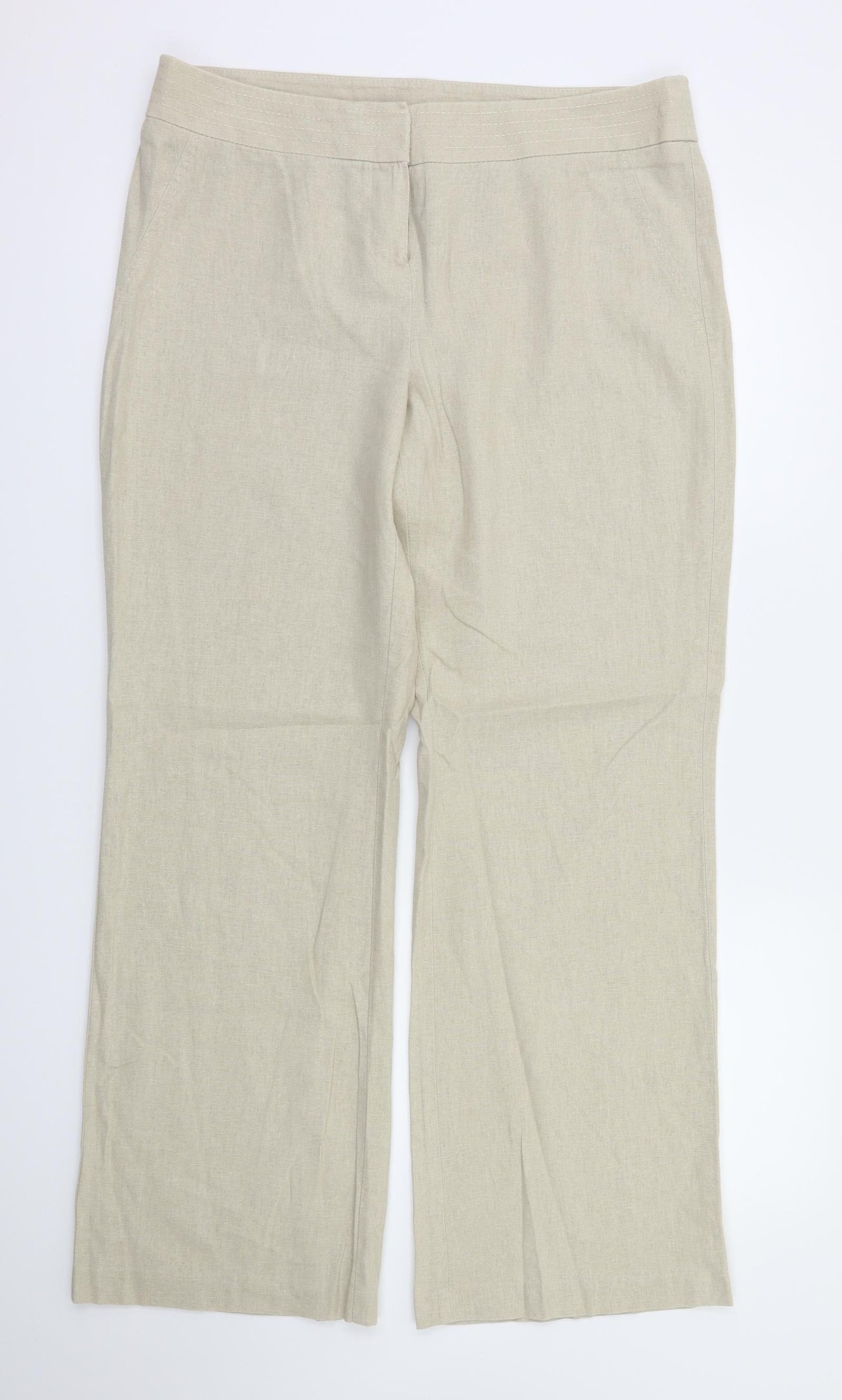 M&S  Womens Beige   Trousers  Size 14 L31 in