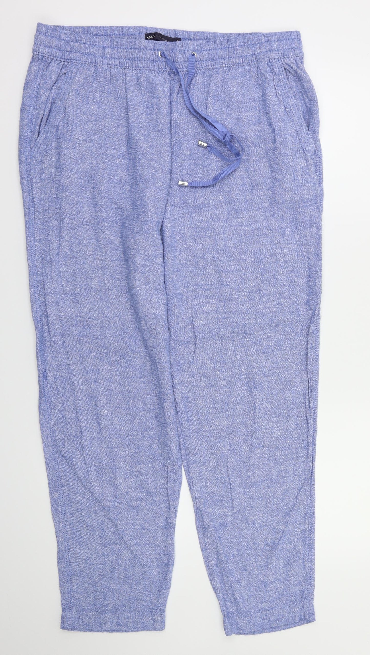 M&S  Womens Black   Trousers  Size 14 L28 in