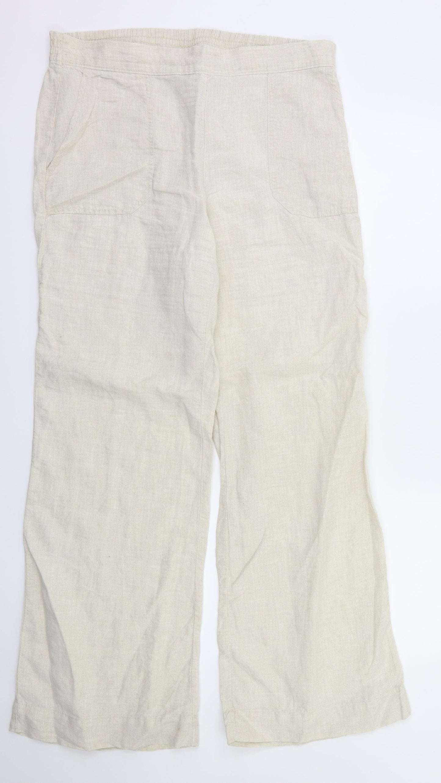 Lands end  Womens Ivory   Trousers  Size 14 L31 in