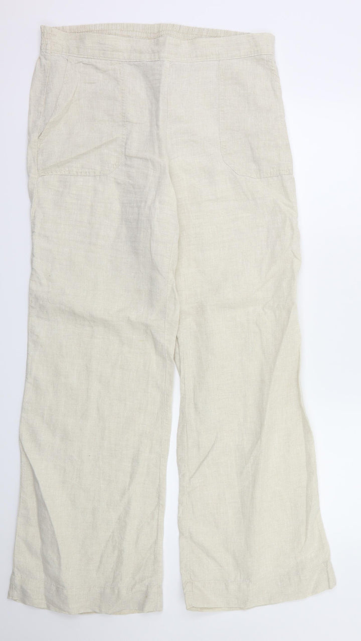 Lands end  Womens Ivory   Trousers  Size 14 L31 in