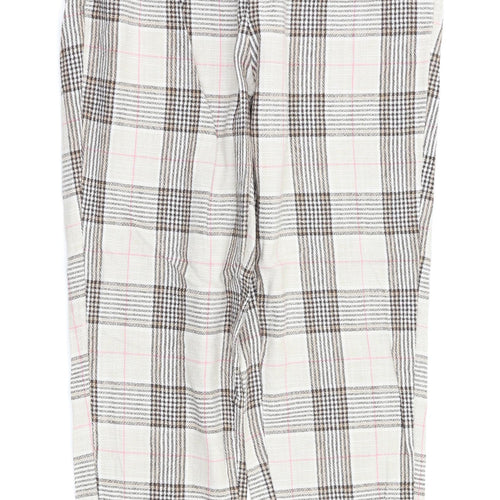 Stradavarius Womens Beige Check  Trousers  Size XS L23 in