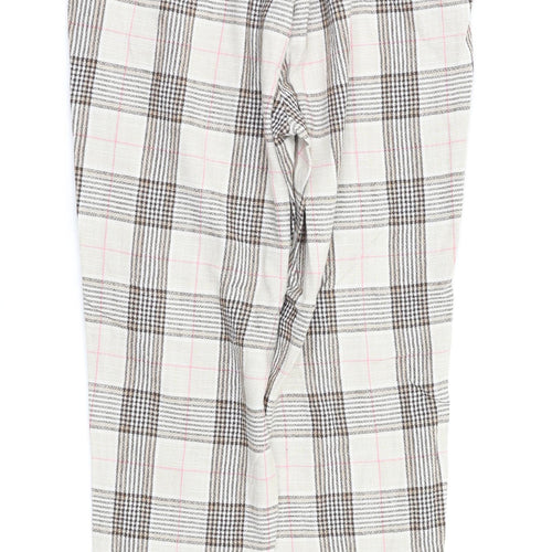 Stradavarius Womens Beige Check  Trousers  Size XS L23 in