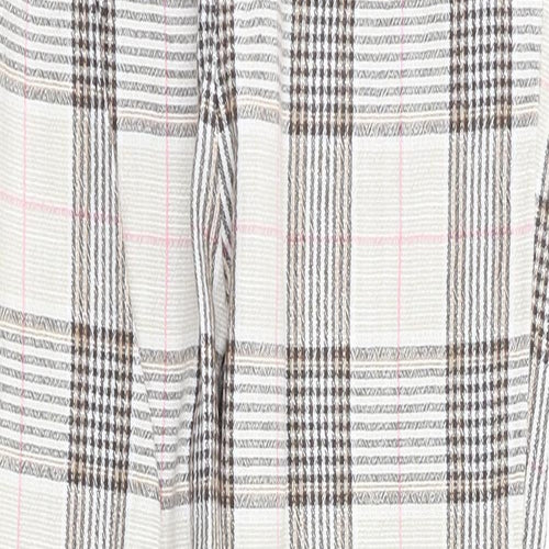 Stradavarius Womens Beige Check  Trousers  Size XS L23 in
