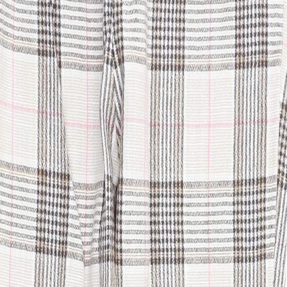 Stradavarius Womens Beige Check  Trousers  Size XS L23 in
