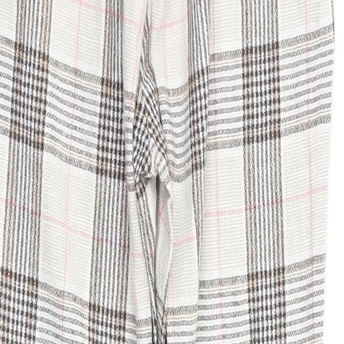 Stradavarius Womens Beige Check  Trousers  Size XS L23 in