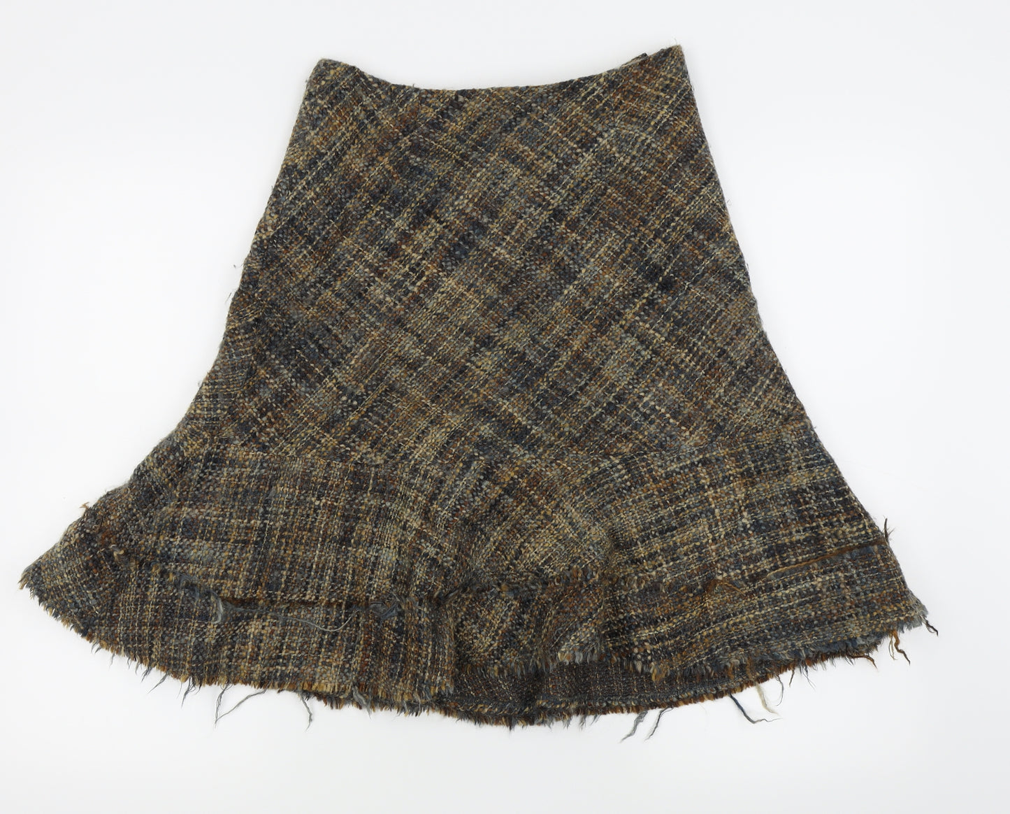 Jigsaw Womens Brown Houndstooth  Flare Skirt Size 10