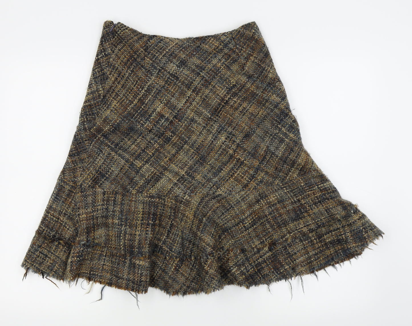 Jigsaw Womens Brown Houndstooth  Flare Skirt Size 10