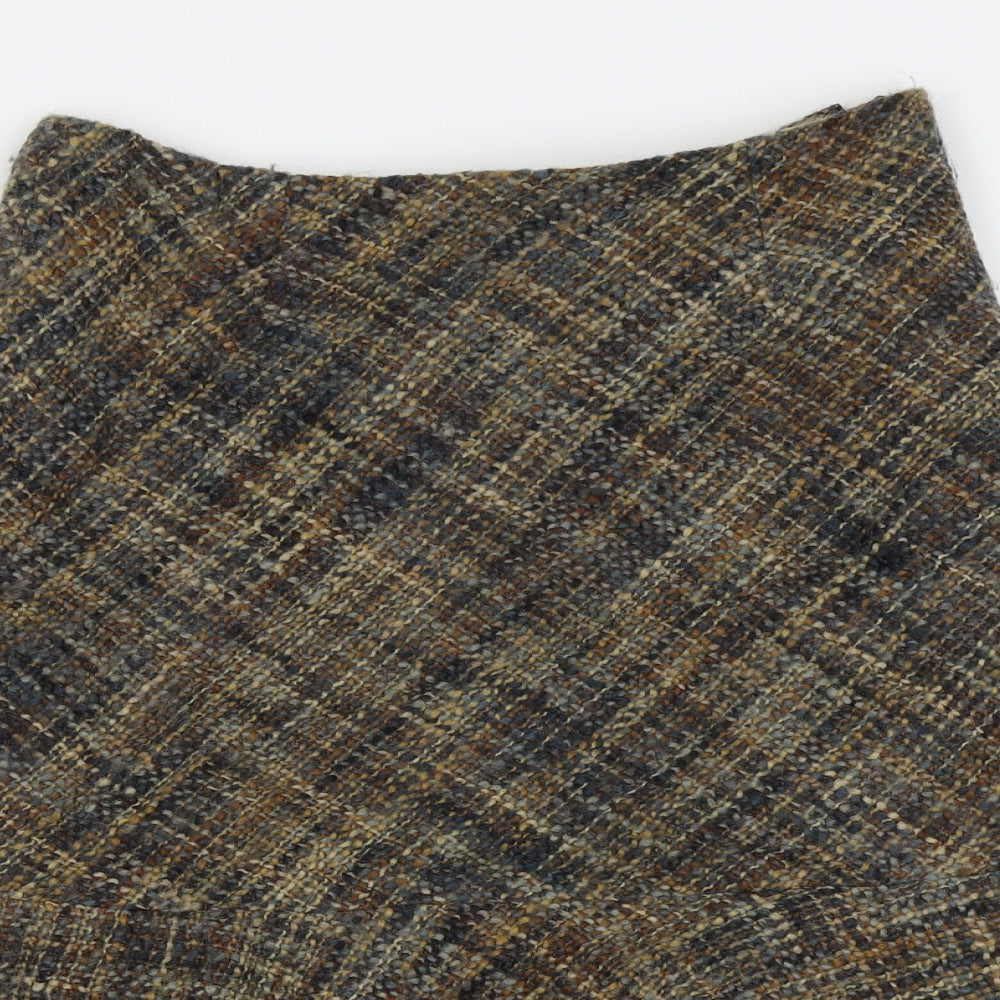 Jigsaw Womens Brown Houndstooth  Flare Skirt Size 10