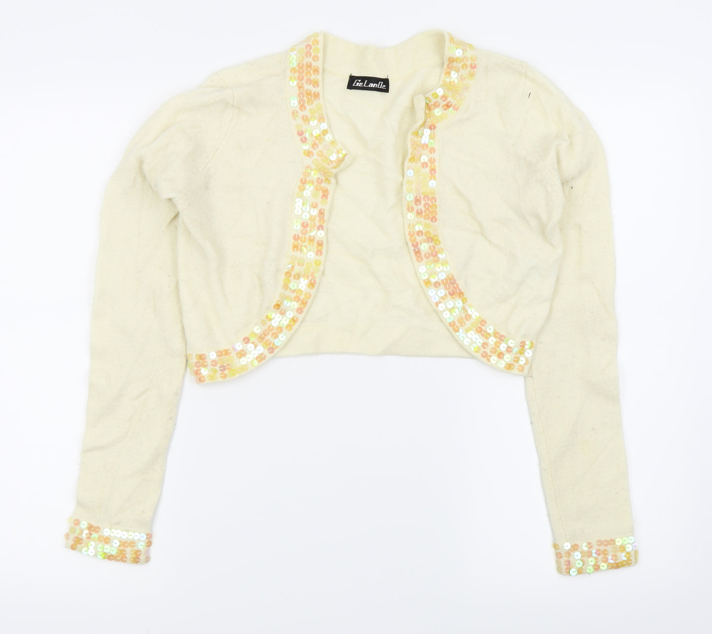 gelano Mens White   Cardigan Jumper Size M