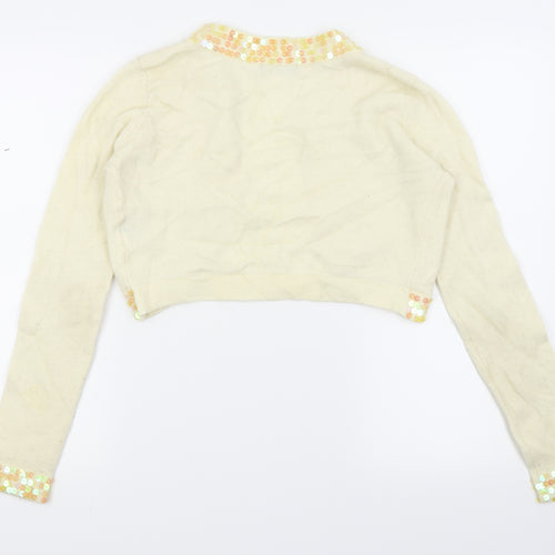 gelano Mens White   Cardigan Jumper Size M
