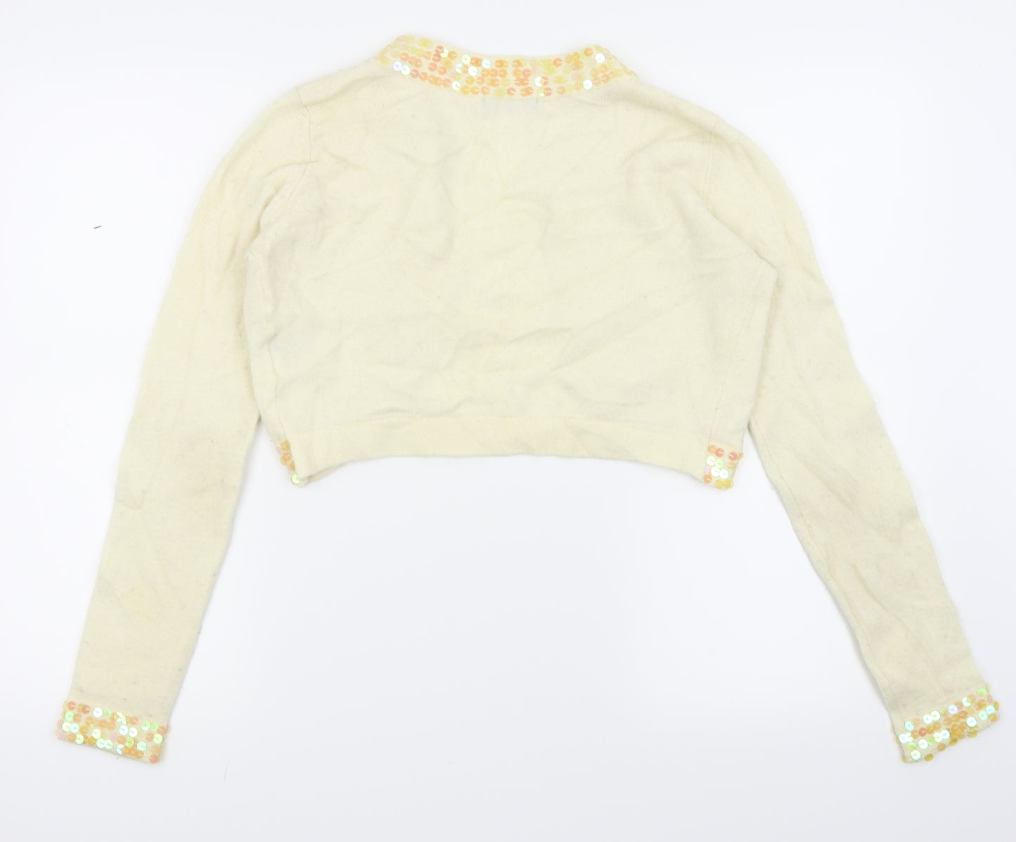 gelano Mens White   Cardigan Jumper Size M