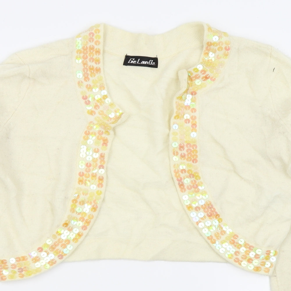 gelano Mens White   Cardigan Jumper Size M