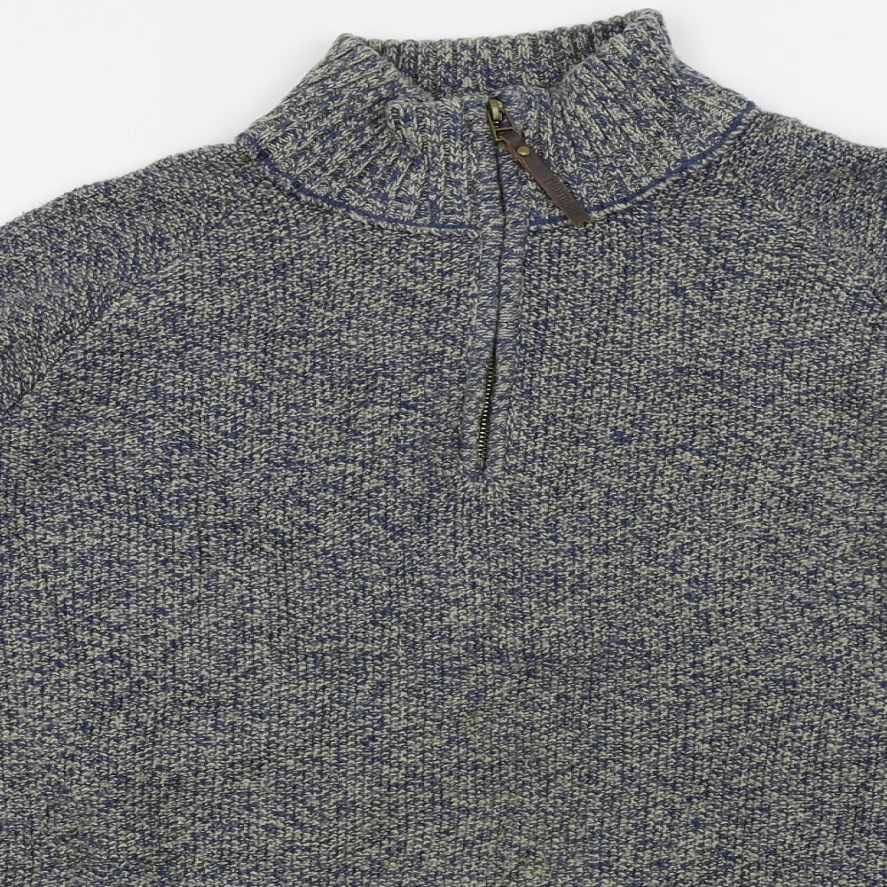 mant aray Mens Blue Houndstooth  Pullover Jumper Size XL
