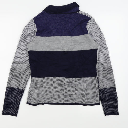 Kenar Mens Blue Houndstooth  Cardigan Jumper Size XS