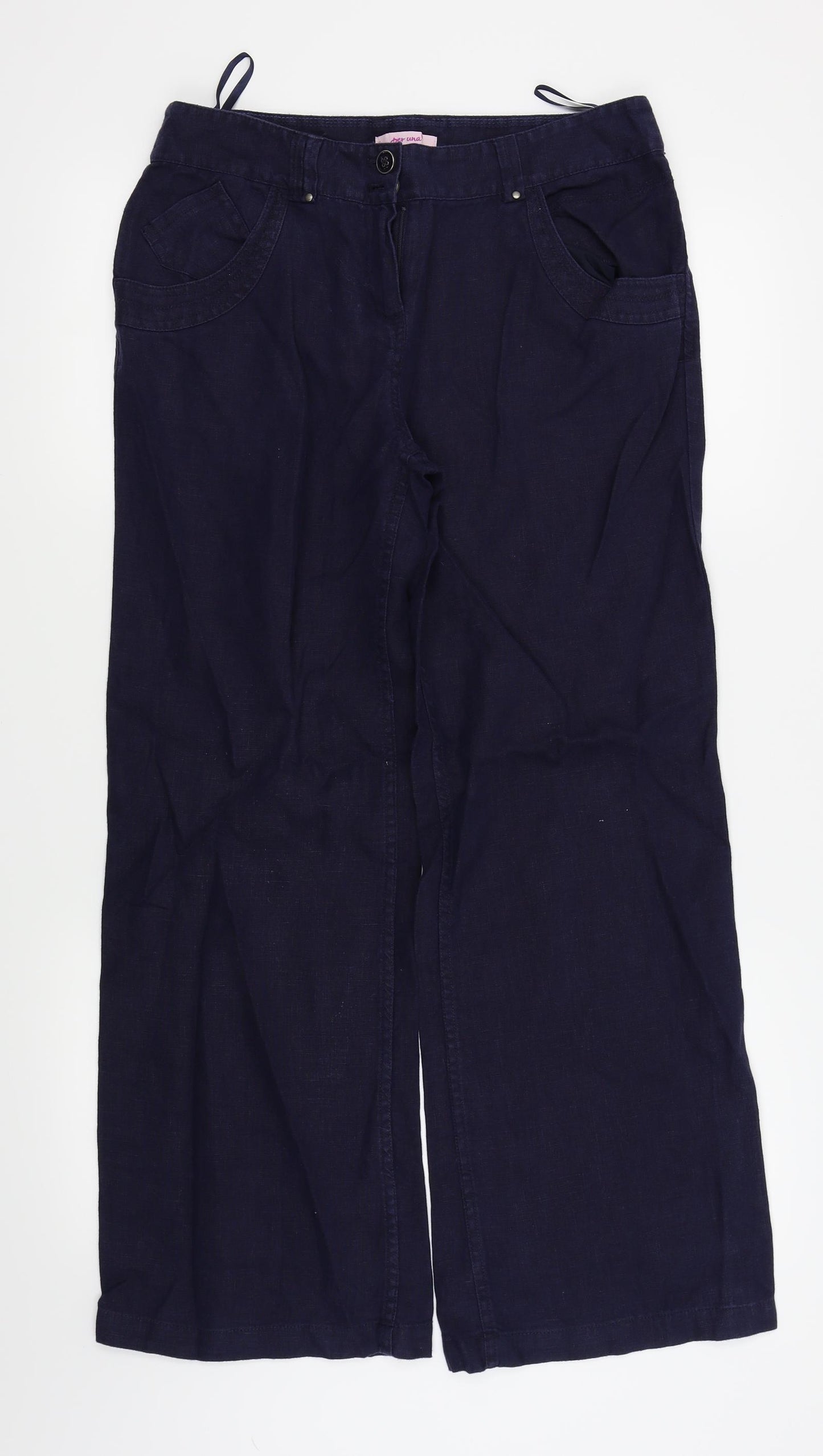 Per Una Womens Blue   Trousers  Size 12 L27 in