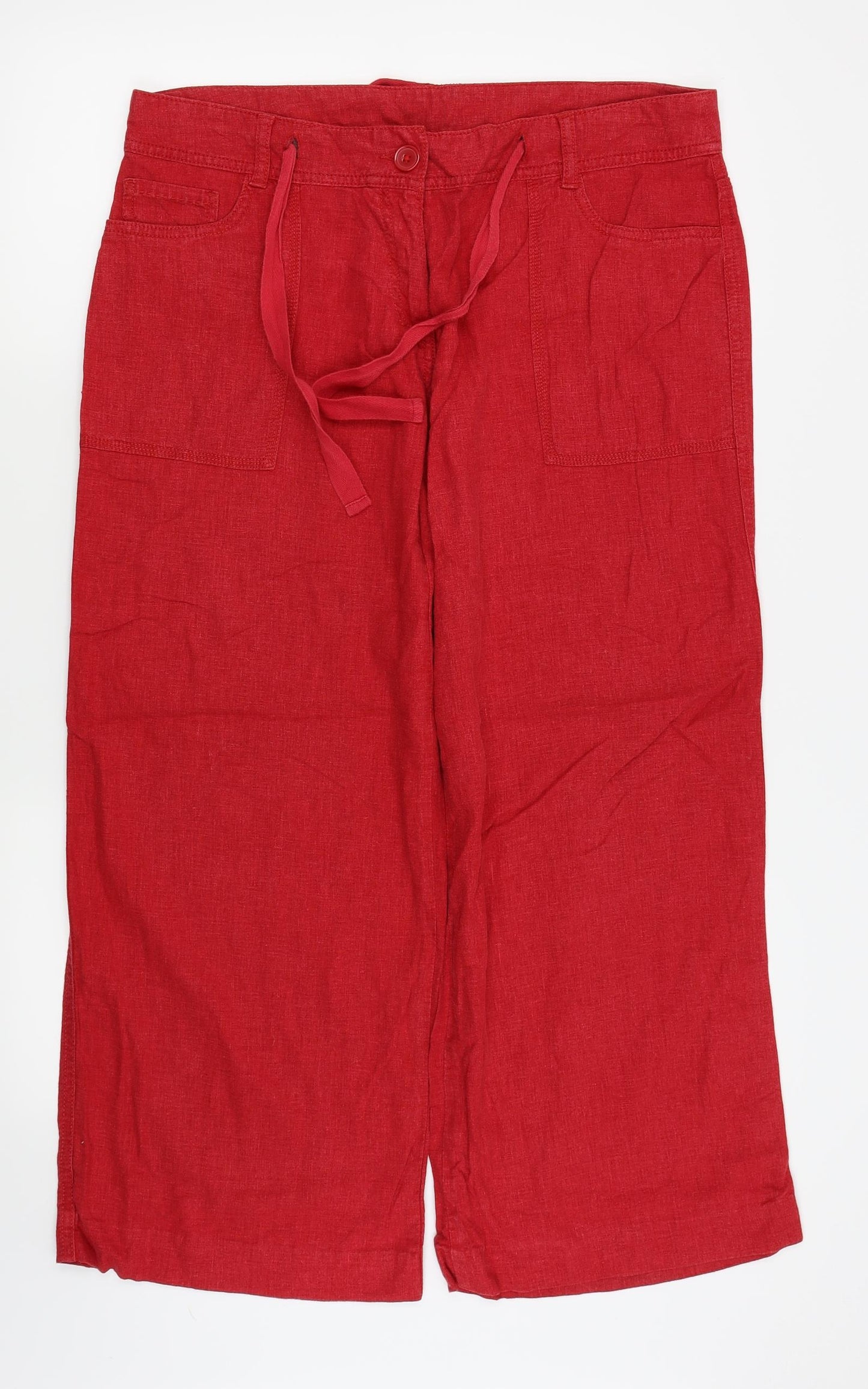 NEXT Womens Red   Capri Trousers Size 14 L25 in