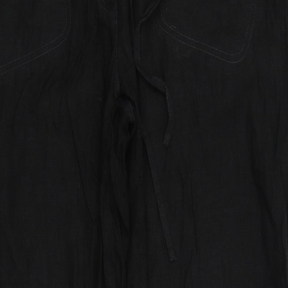 M&s Womens Black   Trousers  Size 12 L28 in