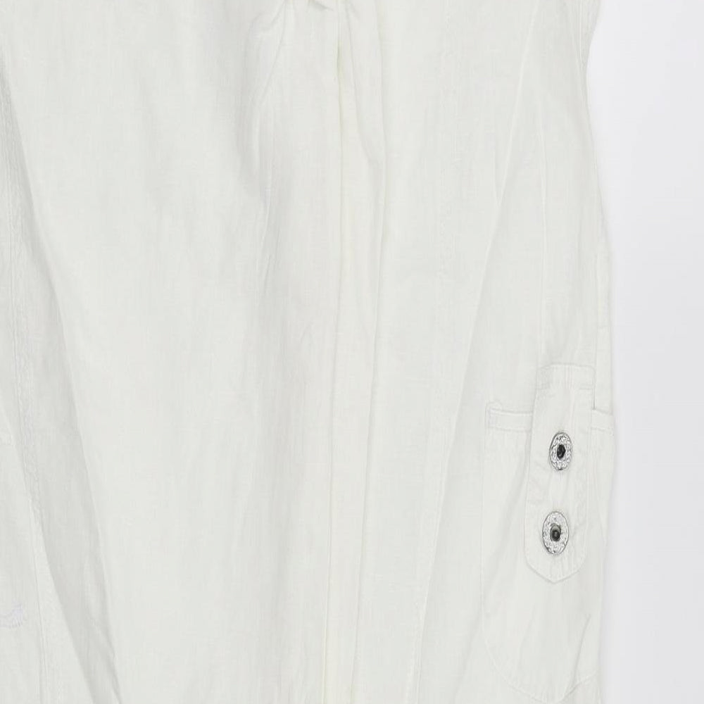 NEXT Womens White Floral  Trousers  Size 8 L31 in