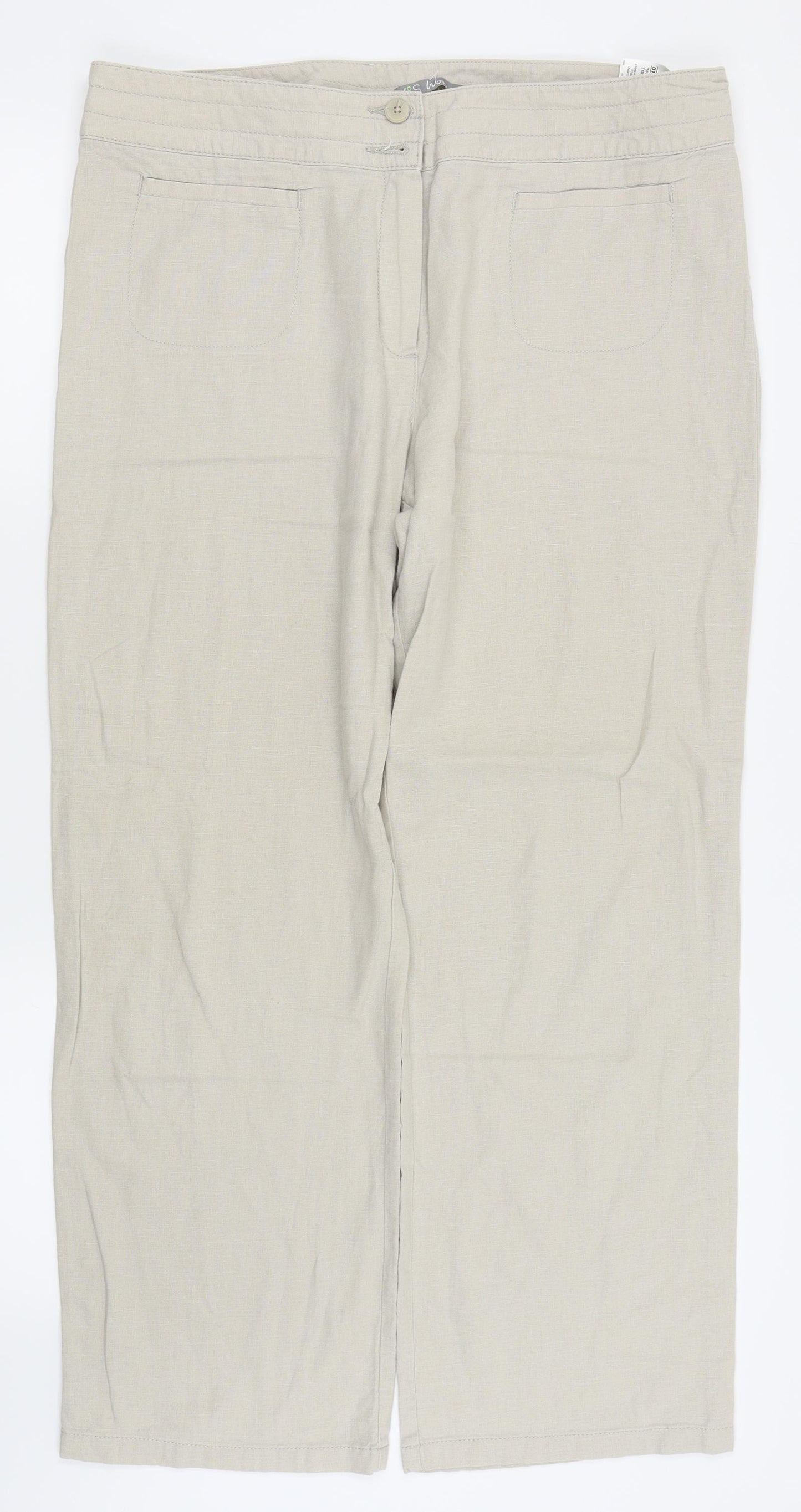 M&S Womens Beige   Trousers  Size 16 L27 in