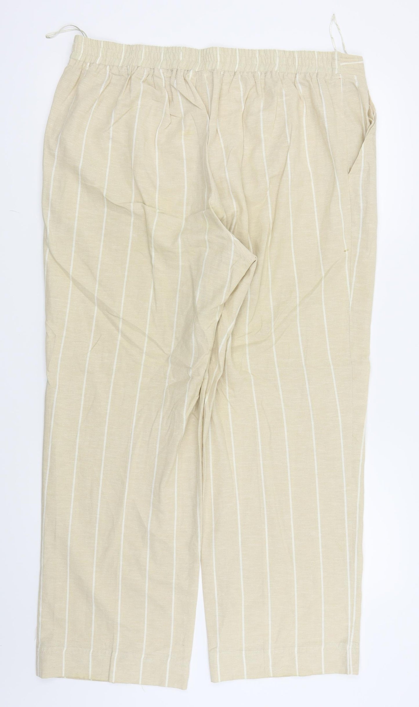 BEING CASUAL Womens Beige Striped  Trousers  Size 18 L27 in