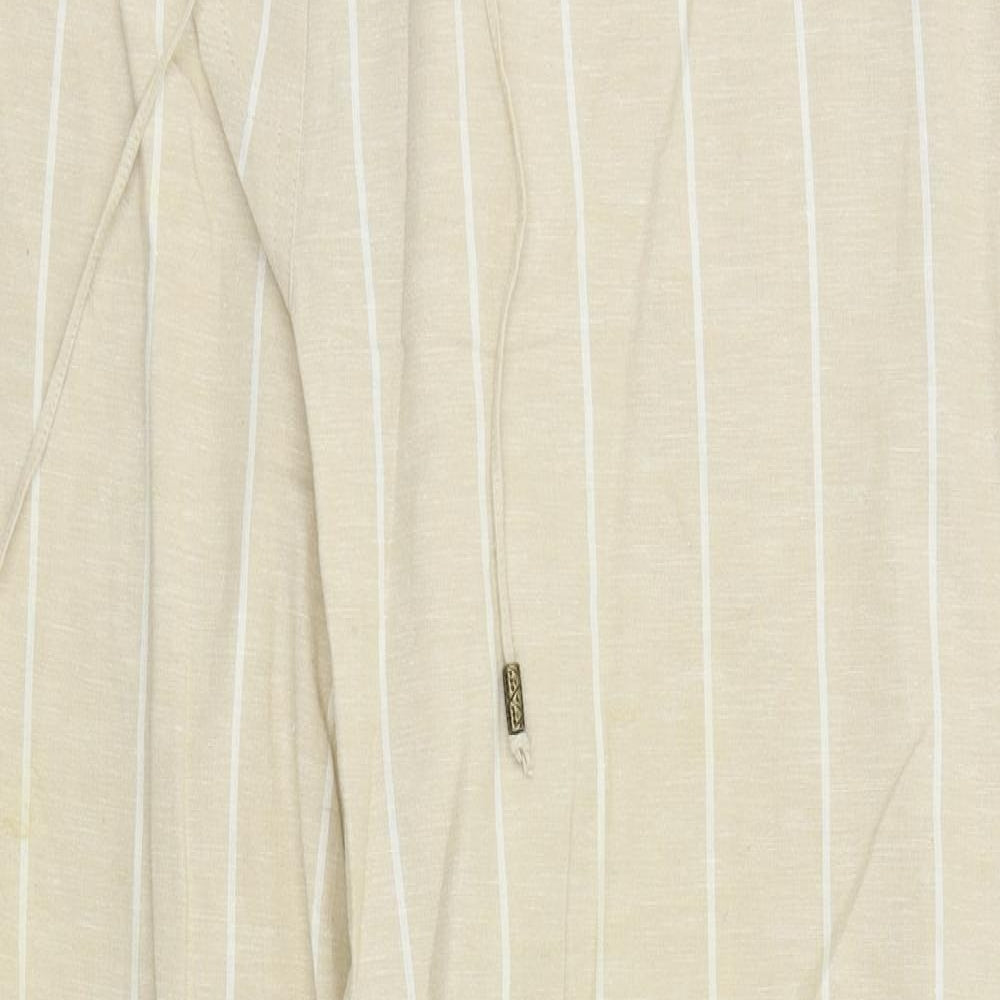 BEING CASUAL Womens Beige Striped  Trousers  Size 18 L27 in