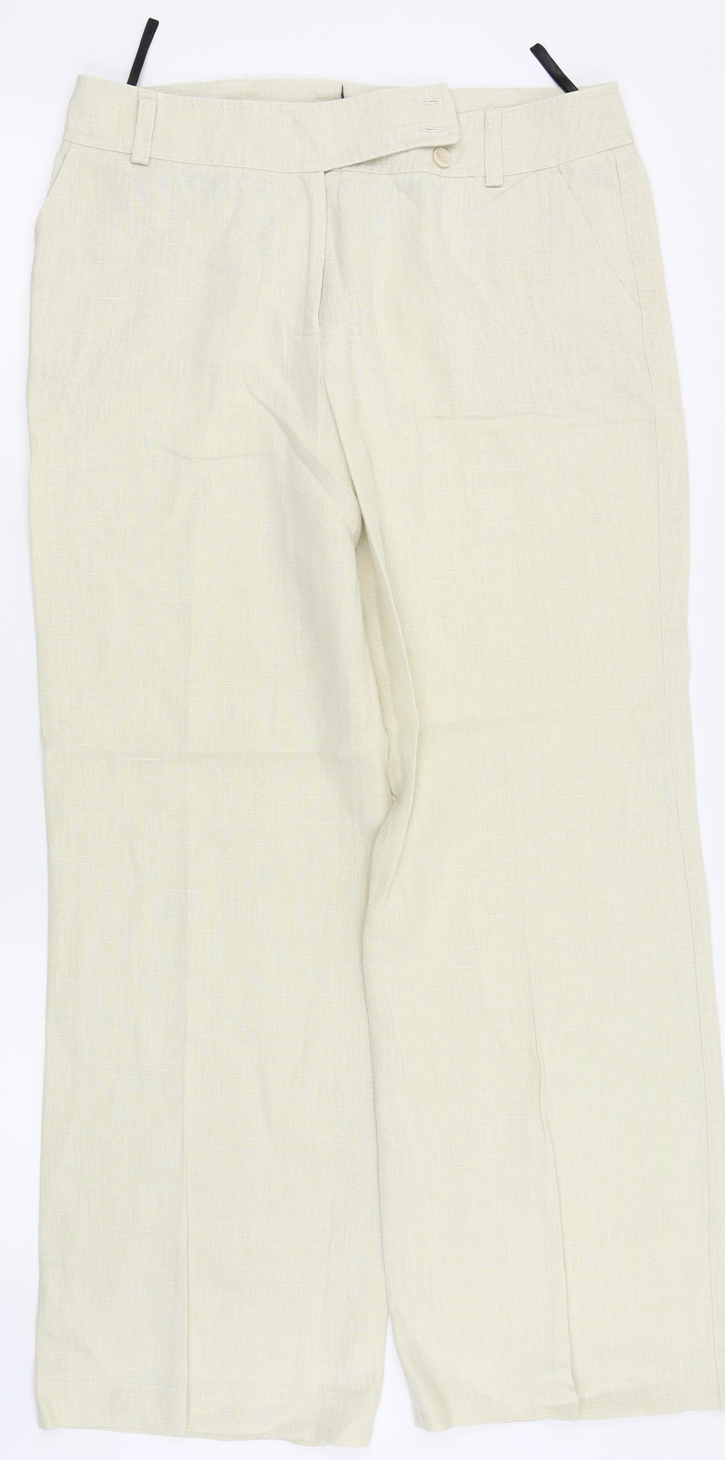 Evie Collection Womens Beige   Trousers  Size 12 L27 in