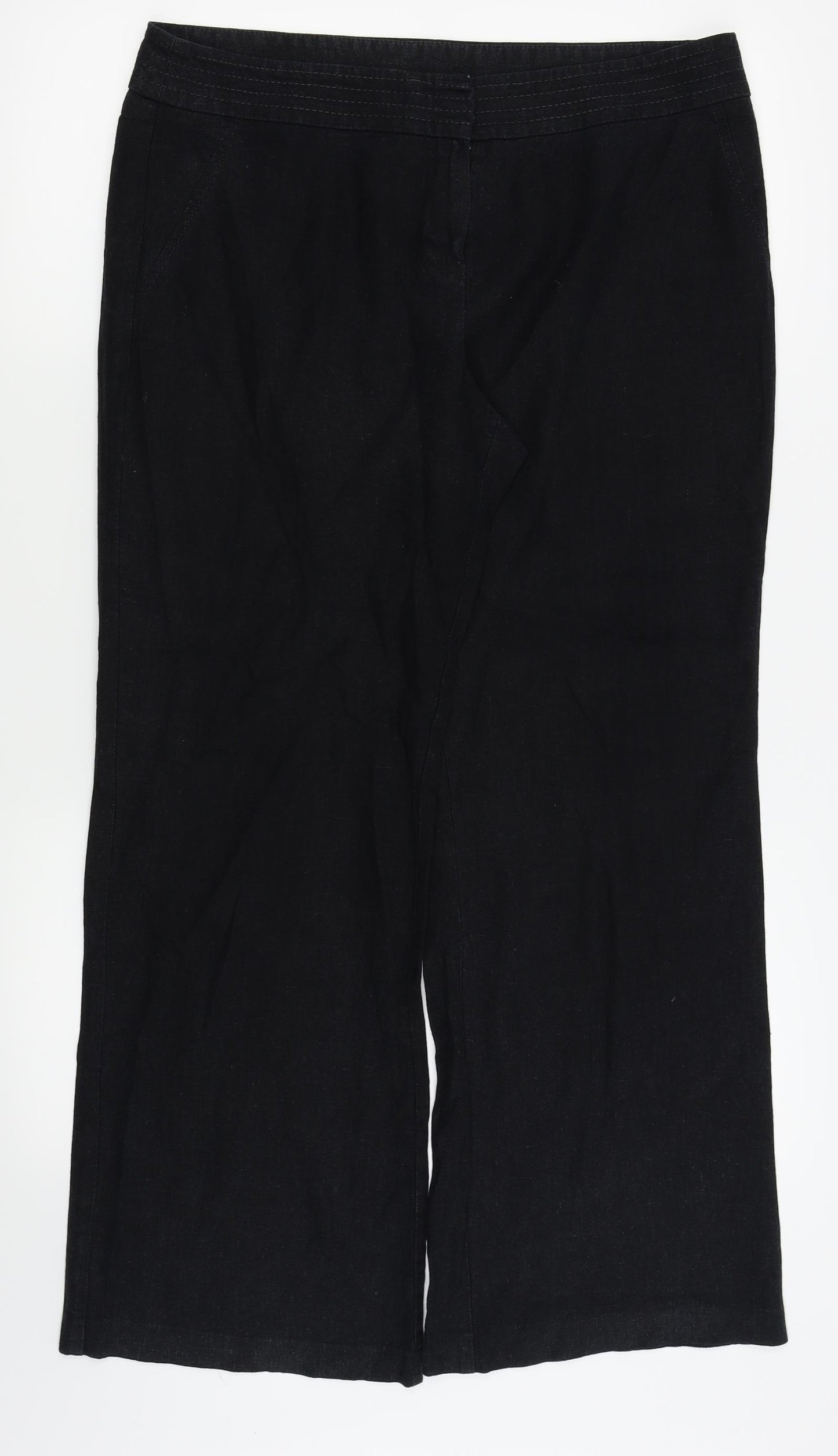 M&S Womens Black   Trousers  Size 14 L27 in