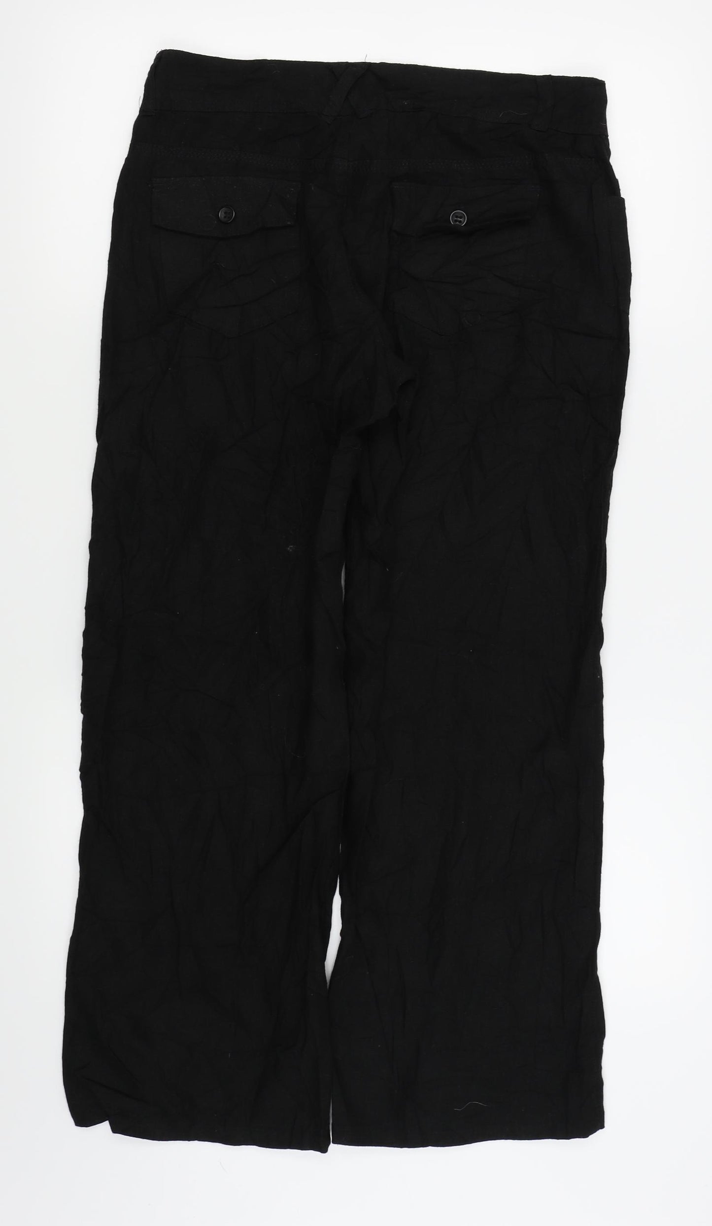 Peacocks Womens Black   Trousers  Size 10 L26 in