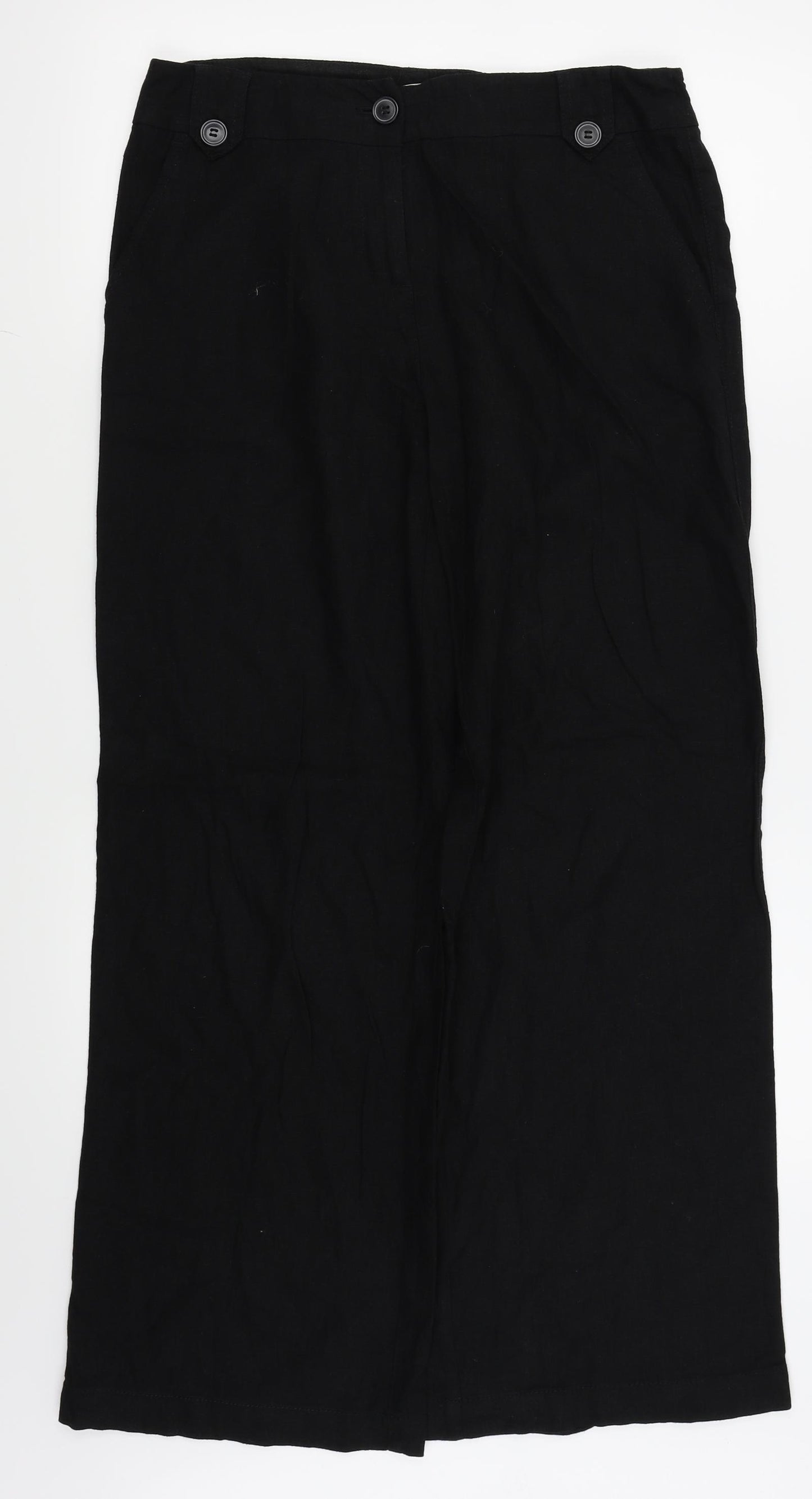Peacocks Womens Black   Trousers  Size 10 L28 in