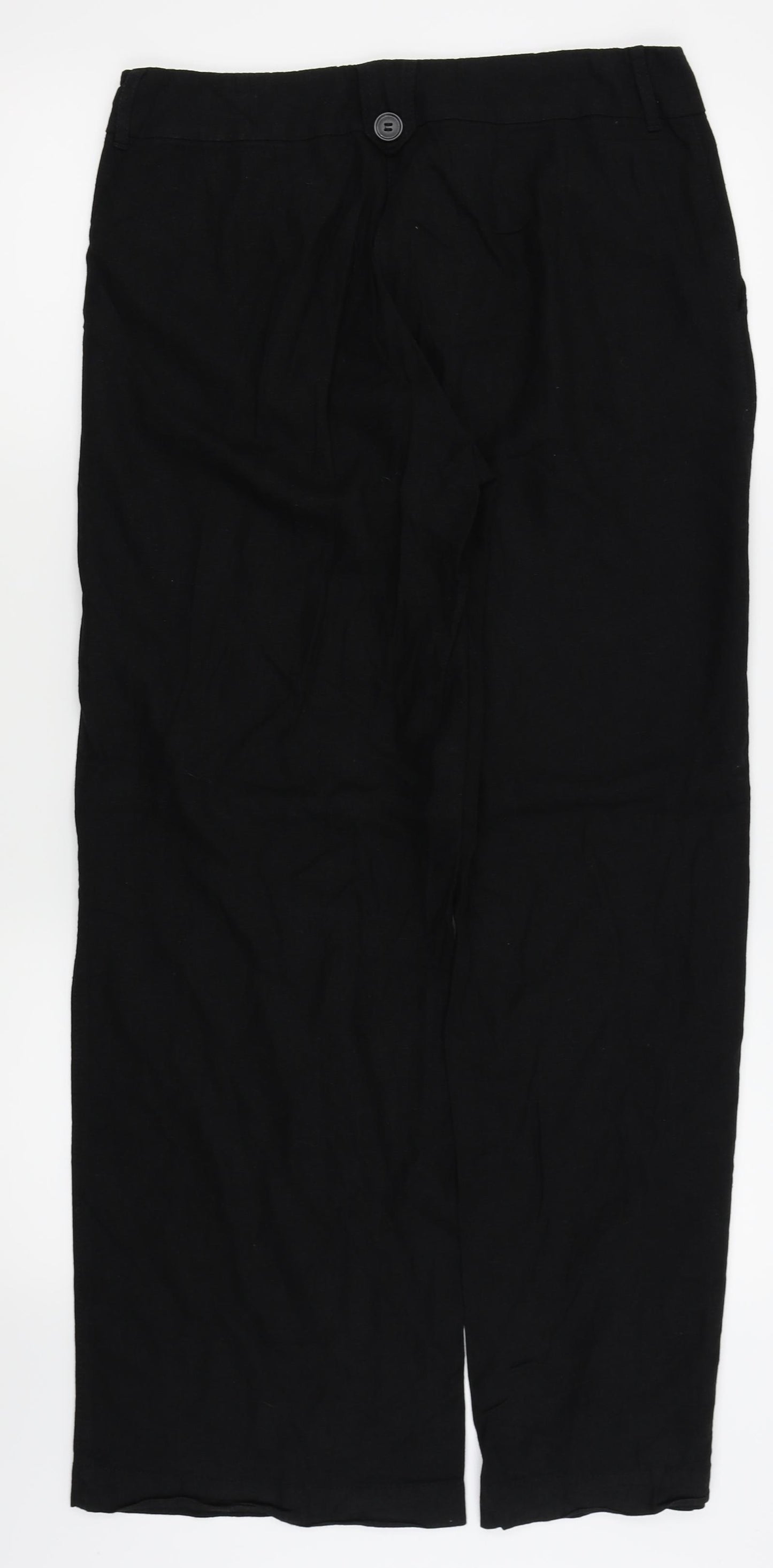 Peacocks Womens Black   Trousers  Size 10 L28 in