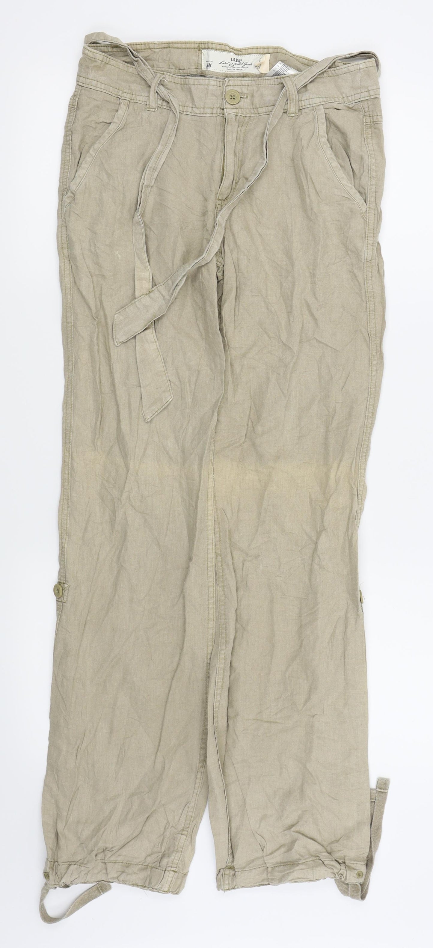 H&M Womens Beige   Trousers  Size 6 L30 in