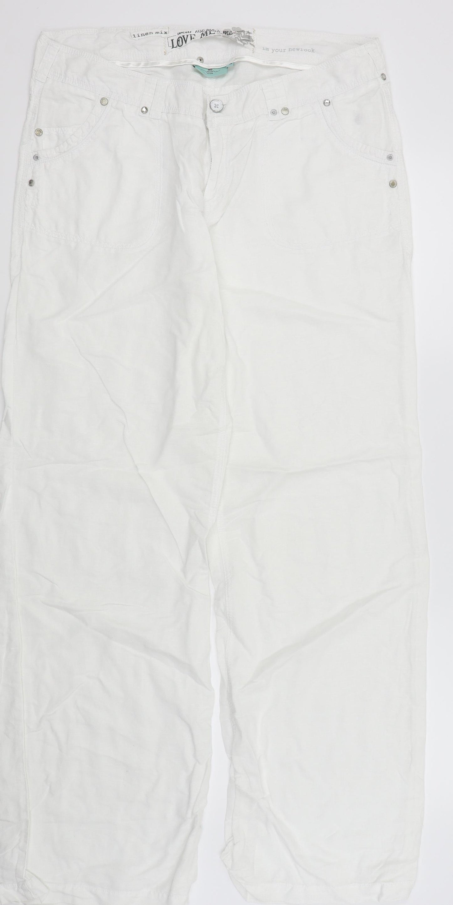 New Look Womens White   Trousers  Size 14 L29 in
