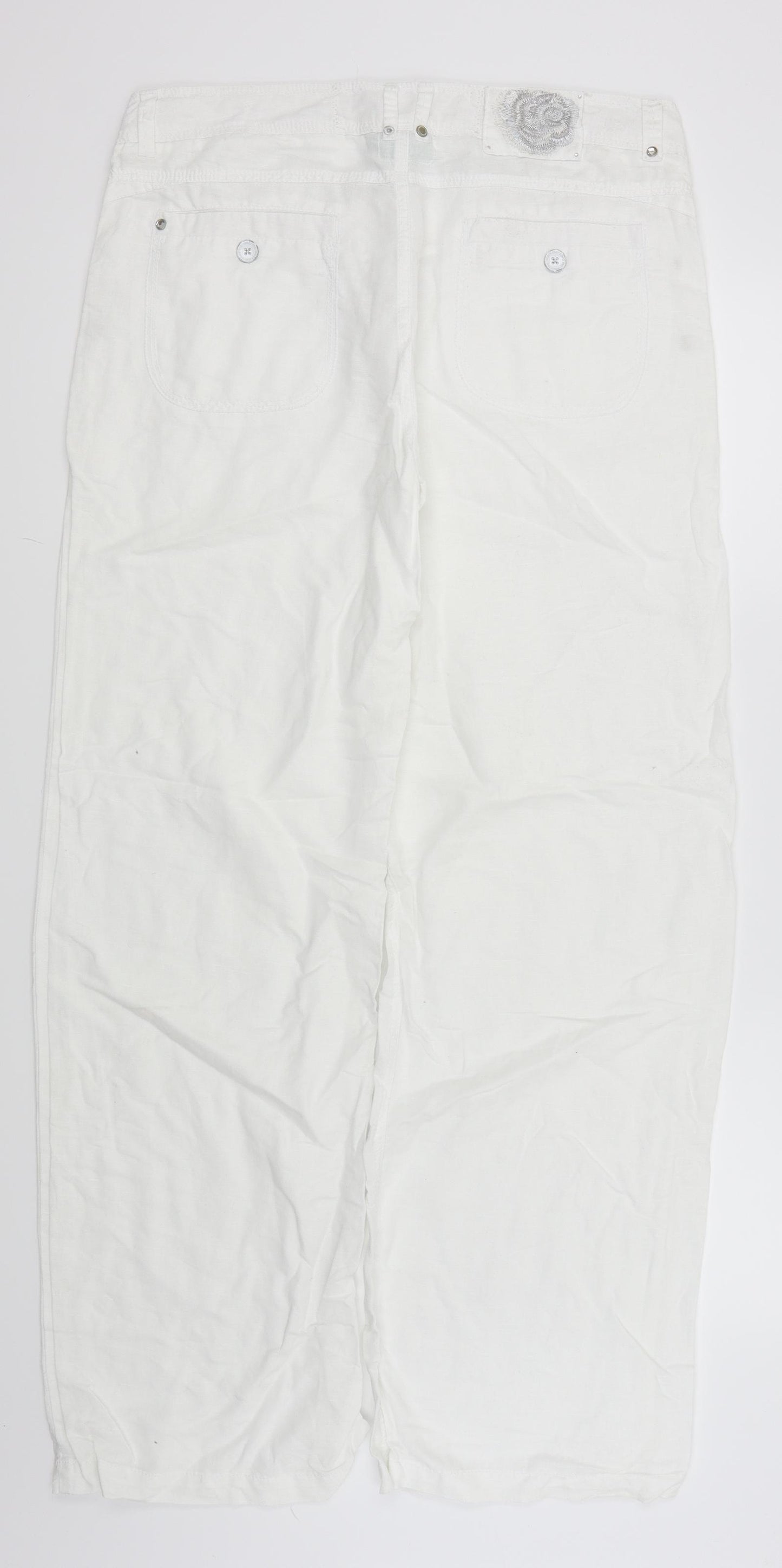 New Look Womens White   Trousers  Size 14 L29 in