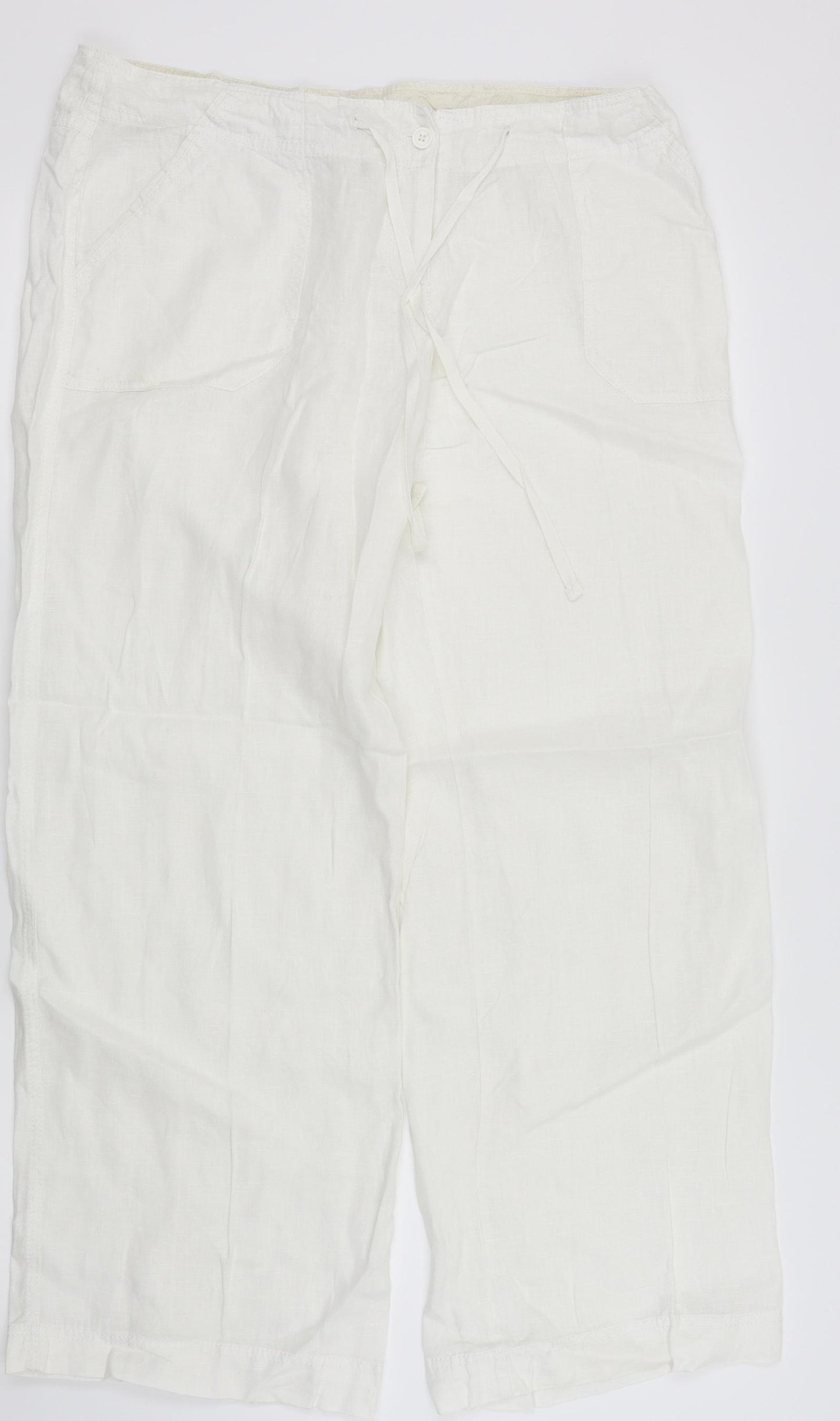 Primark Womens White   Trousers  Size 14 L27 in