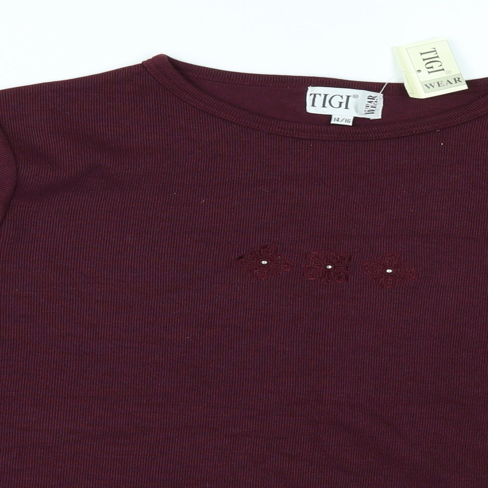 Tigi-Wear Womens Red   Pullover Jumper Size 16