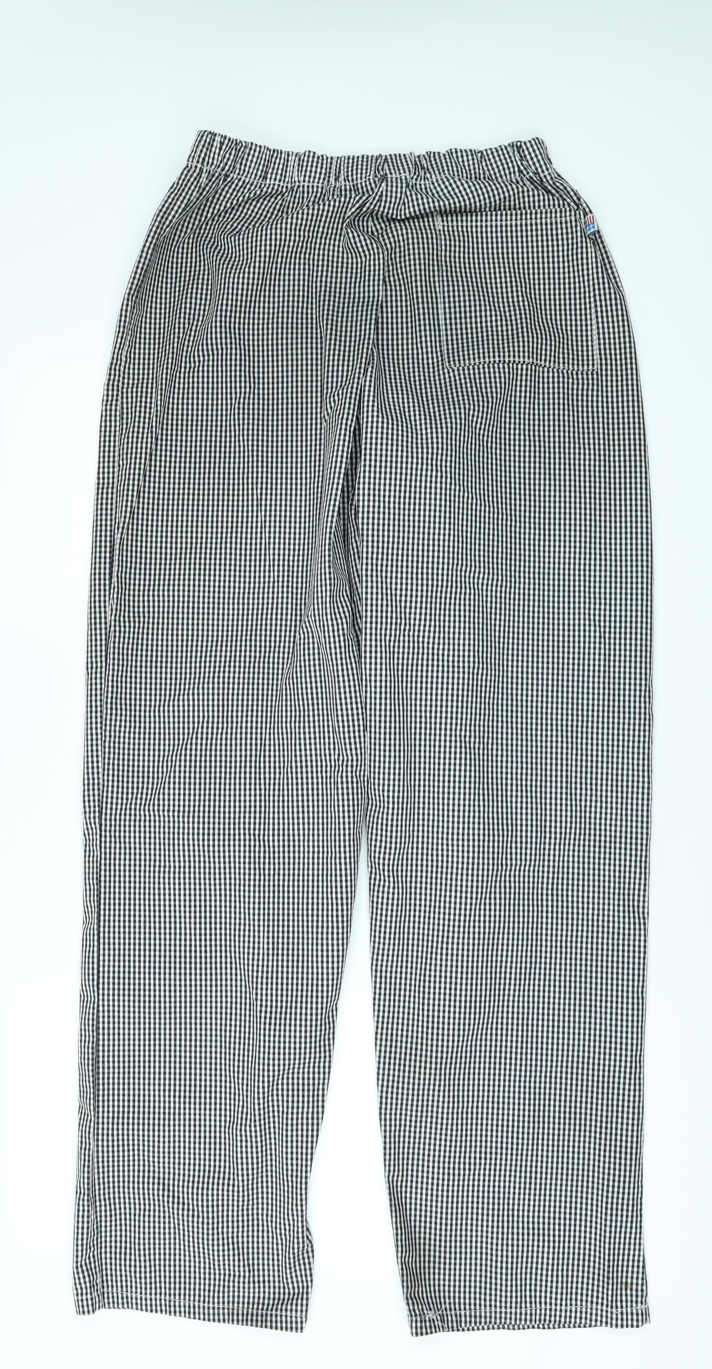 tibard ltd Mens Black Check  Trousers  Size M L31 in - Chefswear