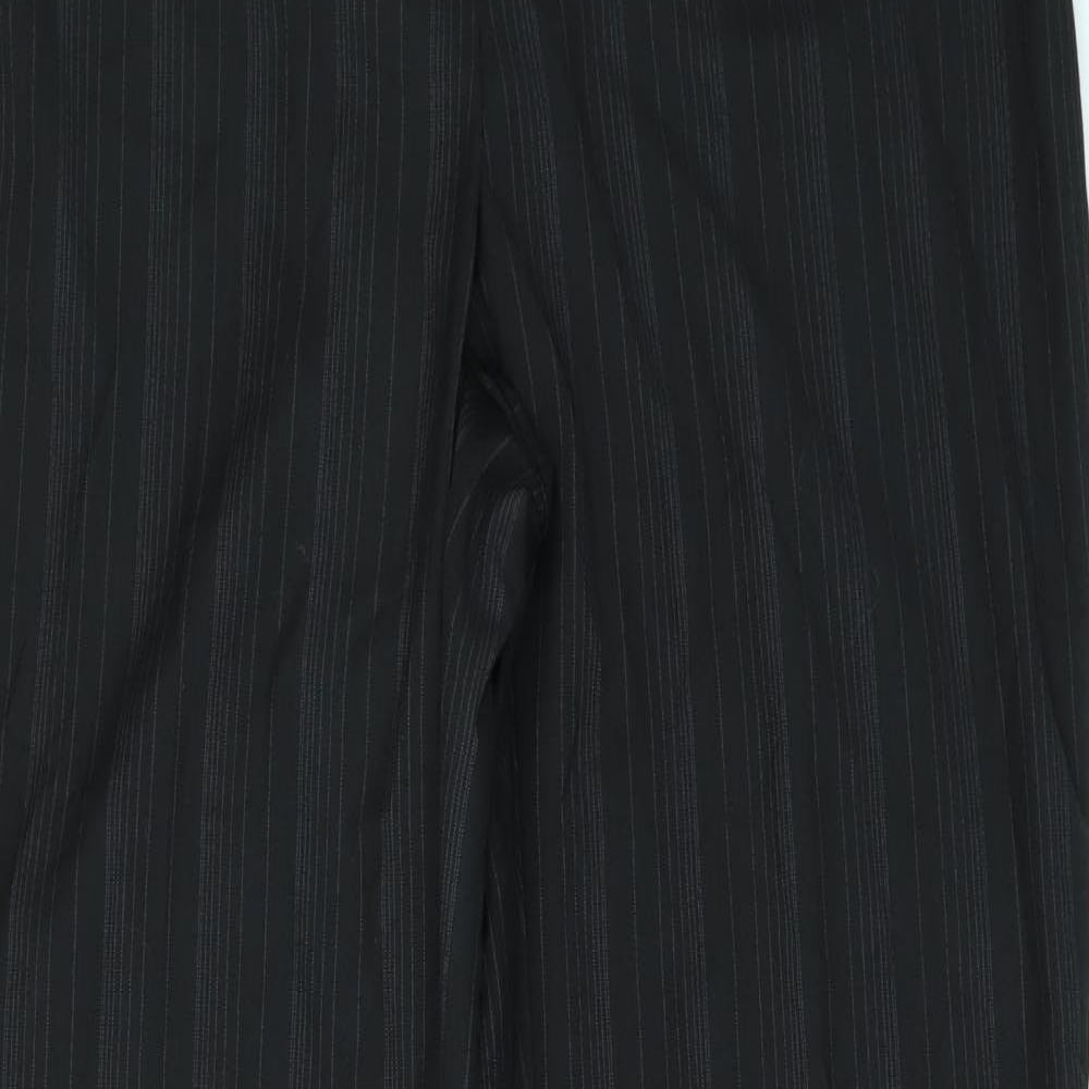 Marks and Spencer Womens Black Striped  Trousers  Size 12 L30 in