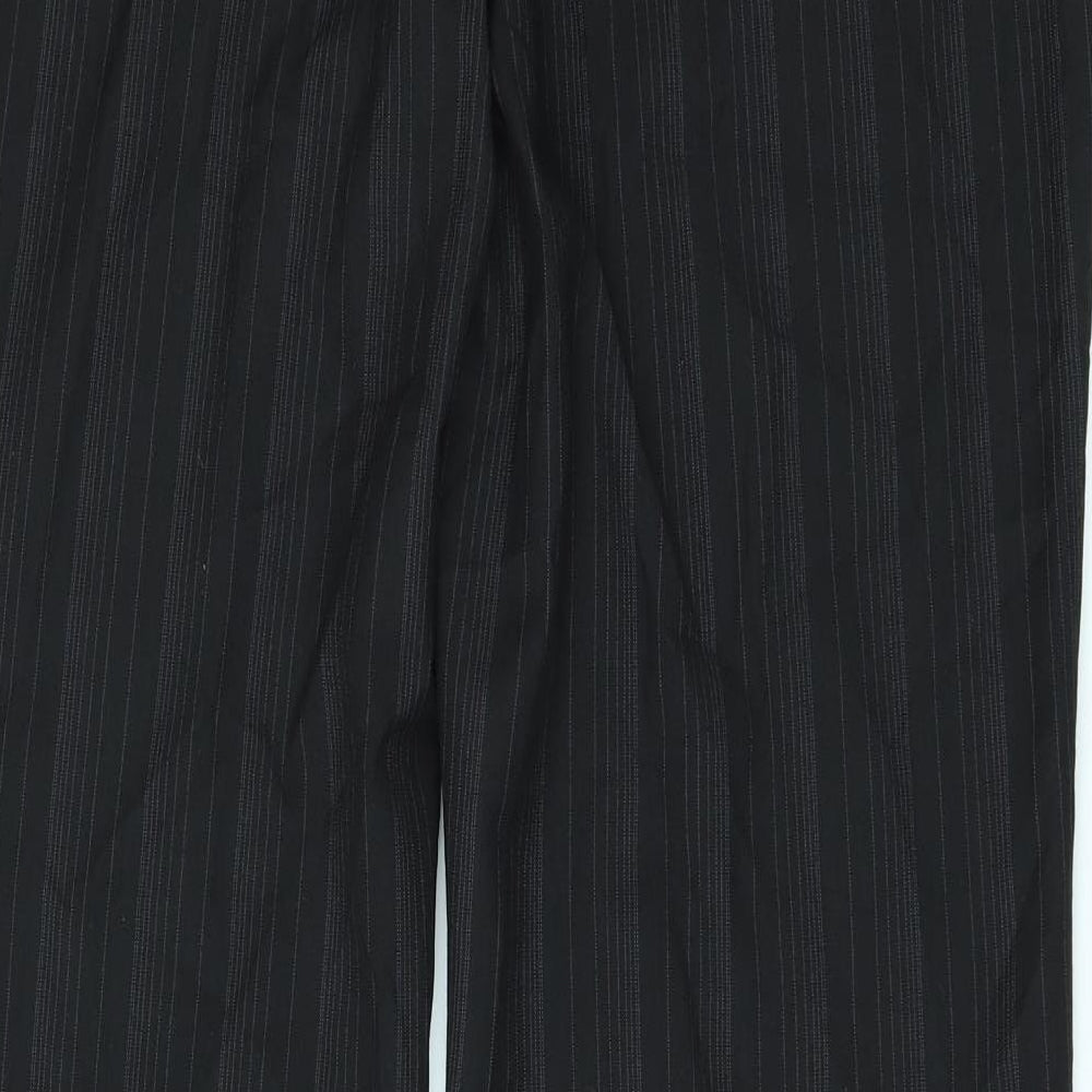 Marks and Spencer Womens Black Striped  Trousers  Size 12 L30 in
