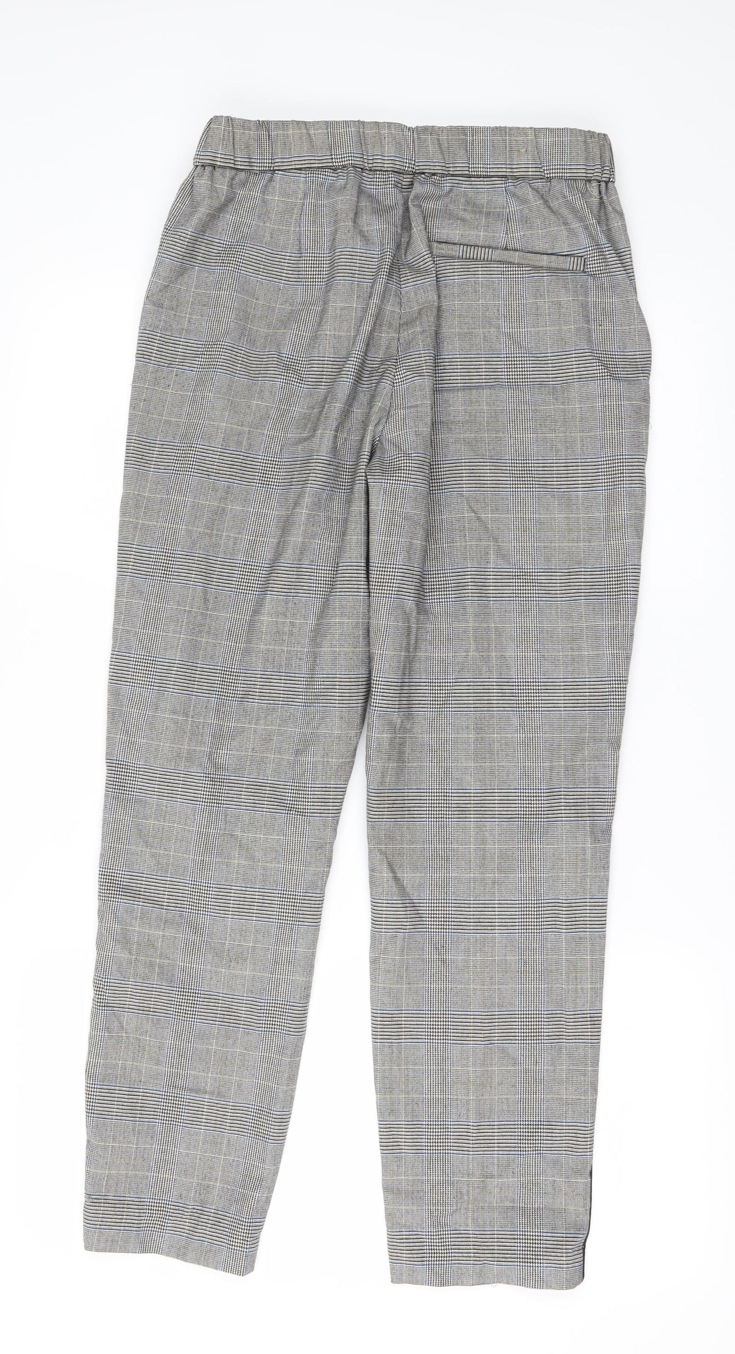 H&M Womens Grey Check  Trousers  Size 8 L27 in