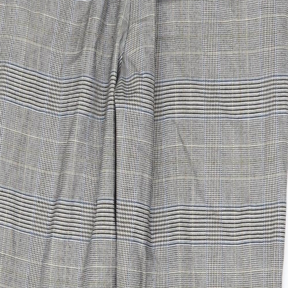 H&M Womens Grey Check  Trousers  Size 8 L27 in