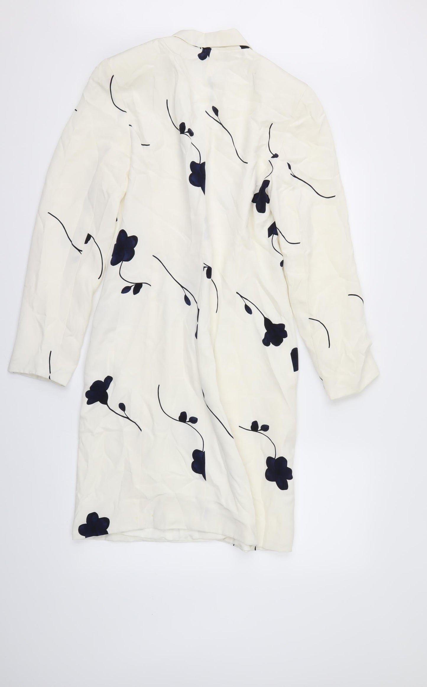 August Silk Womens Ivory Floral  Jacket  Size 8