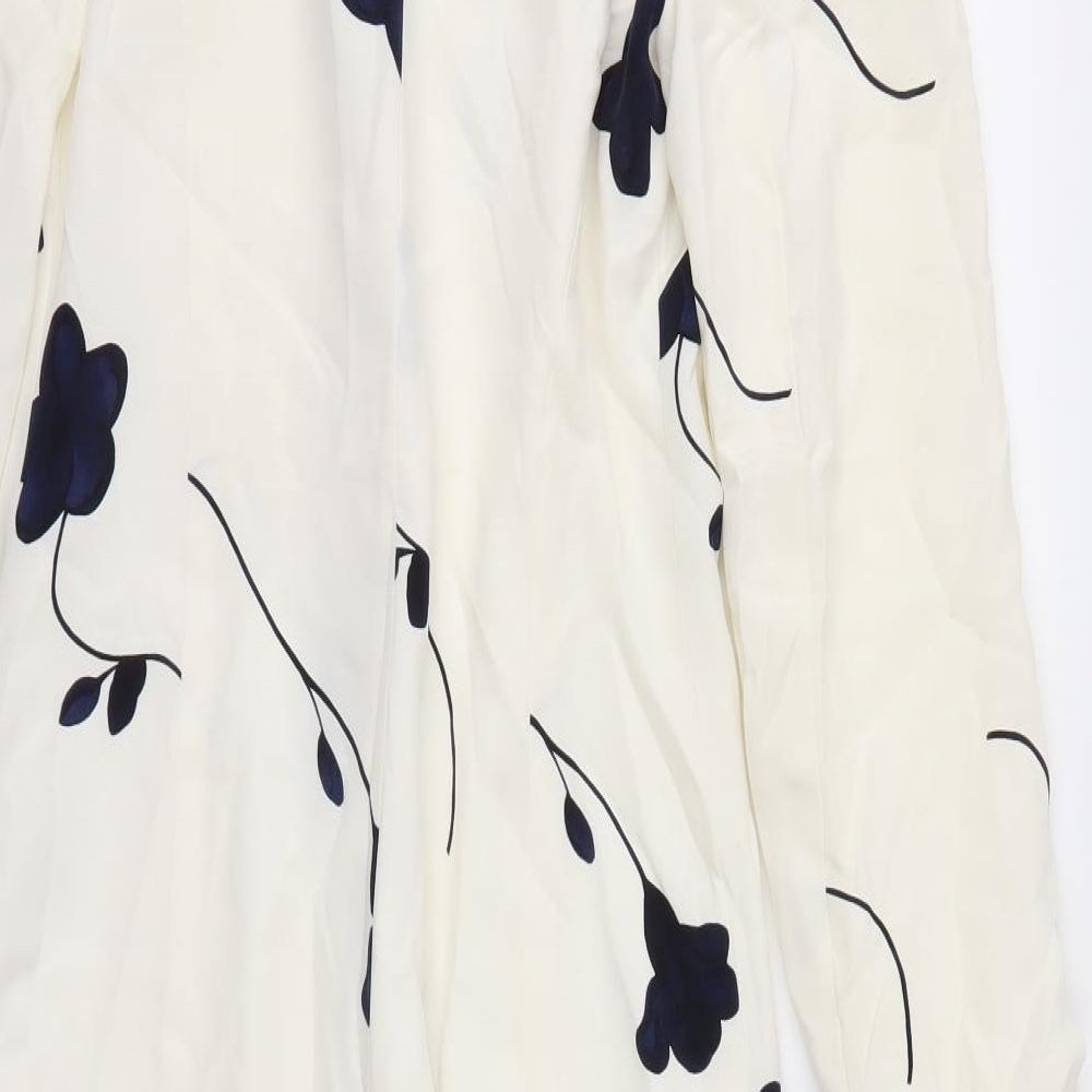 August Silk Womens Ivory Floral  Jacket  Size 8