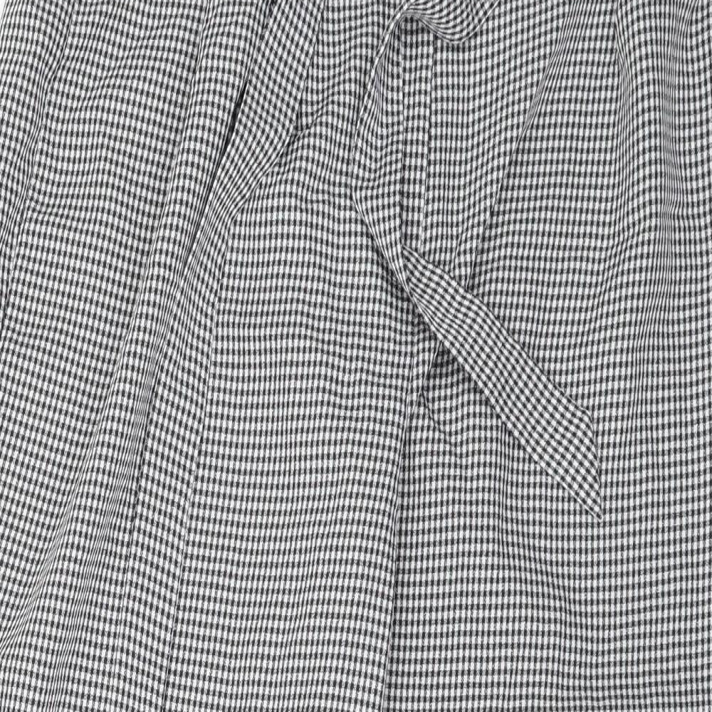 Primark Womens Black Check  Trousers  Size 14 L24 in - BELTED