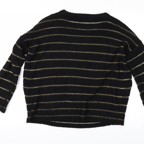 katsui Womens Black Striped   Jumper Size M  - Skull